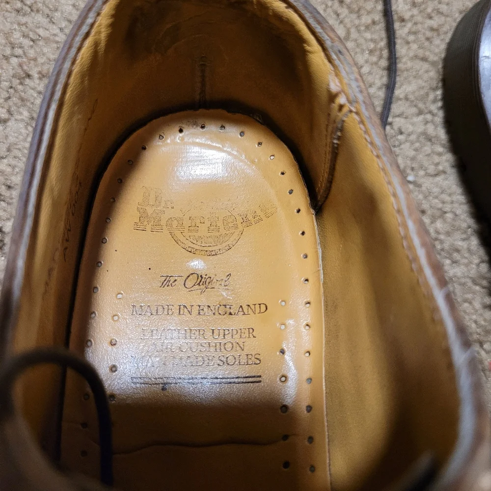 Dr. Marten's Brown Yellow Stitch Smooth Leather Brogue Shoes, size 3